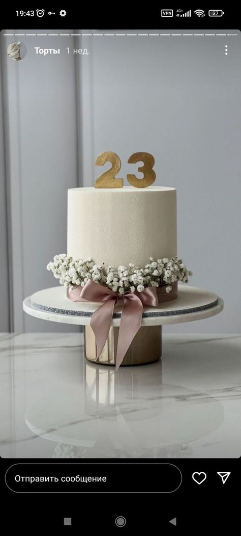 Birthday Cake For Women Simple, Modern Birthday Cakes, Elegant Birthday Cakes, Simple Cake Designs, Mini Cakes Birthday, Creative Cake Decorating, Birthday Cakes For Women, Cake Decorating Frosting, Beautiful Birthday Cakes