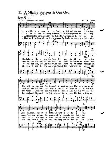 'A Mighty Fortress Is Our God', a bulwark never failing! A Mighty Fortress Is Our God, He Leadeth Me, Jesus Paid It All, Organ Music, Revelation 1, I Am Alive, Psalm 46, Do Not Be Afraid, Dead To Me