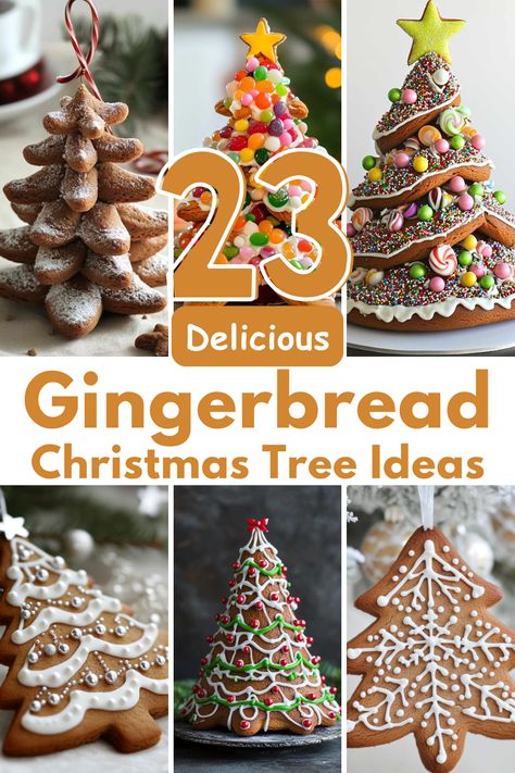 Looking for inspiration to make your gingerbread creations stand out this holiday season? Check out these 23 unique Gingerbread Christmas Tree Ideas, featuring everything from candy canes to edible glitter for a festive touch! #GingerbreadChristmasTree #HolidayBakingIdeas #ChristmasTreeDecorating #FestiveTreats #DIYChristmas Gingerbread Christmas Tree Diy, Baking Themed Christmas Tree, Gingerbread Christmas Trees, Gingerbread Trees Christmas, Ginger Bread Christmas Trees, Gingerbread Christmas Tree Ideas, Diy Gingerbread Decorations, Gingerbread Themed Christmas Decor, Gingerbread Tree Cookies