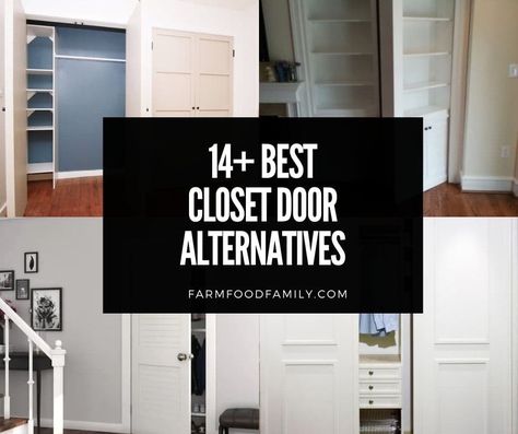 14+ Best Closet Door Alternatives With Pictures (Pros and Cons) No Closet Doors Ideas, Nursery Closet Doors Removed, Bed Against Closet Doors, Door Alternatives Diy Closet, No Doors On Closet, No Door Closet Ideas Bedroom, Small Closet Without Doors Ideas, Bedroom Closets Without Doors, Replace Closet Doors With Curtains