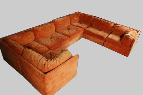 70s Modular Sofa, 70s Playpen Couch, Playpen Sectional, Vintage Modular Sofa, Playpen Couch, Playpen Sofa, L Couch, Moroccan Bathroom, Band Room