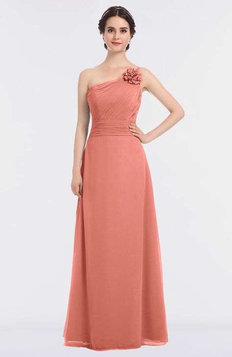 Desert Flower Elegant Asymmetric Neckline Sleeveless Floor Length Flower Bridesmaid Dresses Fuschia Bridesmaid, Flower Bridesmaid Dresses, Fuschia Bridesmaid Dresses, Flower Bridesmaid, Purple Bridesmaids, Purple Bridesmaid Dresses, Pink Bridesmaid Dresses, Asymmetric Neckline, Dress Out