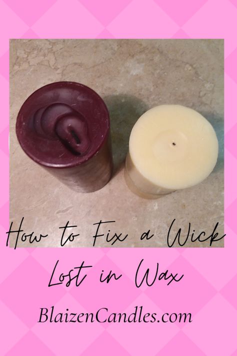 Have you ever lost a wick in your candle?  Either because your candle started to tunnel or you may have accidentally cut the wick too short.  I think it has happened to most of us.  I found that this was happening fairly often to me, so I researched some helpful tips on how to fix a wick lost in wax and discovered how to re-wick a candle, as well. Candle Hacks, Candle Wicks, Candle Wick, How To Fix A Candle Tunneling, Diy Candle Wick Easy, What Can You Use For A Candle Wick, How To Fix Sink Holes In Candles, How To Clean Candle Wax Out Of Jar, How To Remove Candle Wax From Glass Jars