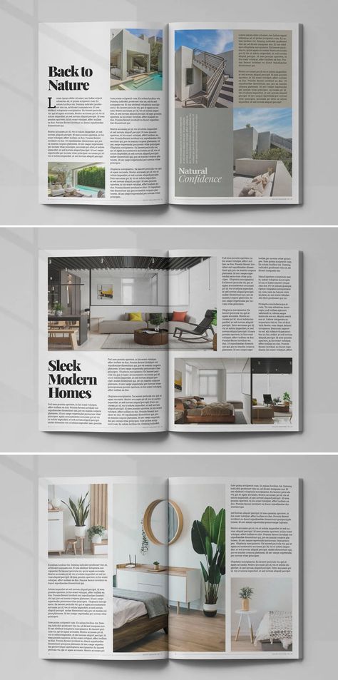 Interior Magazine Template INDD - 26 unique pages Interior Page Design, Magazine Infographic Design, Home Magazine Layout, Interior Magazine Layout Design, Interior Design Magazine Layout Ideas, Architecture Magazine Design, Ad Magazine Architectural Digest, Magazine Spread Ideas, Interior Magazine Layout