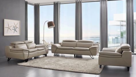 Buy It Now, New, Shipping Cost: FREE, 30 day returns Sofa Kulit, Leather Sofa And Loveseat, Modern Living Room Set, Grey Leather Sofa, Top Grain Leather Sofa, 3 Piece Living Room Set, Furnitur Ruang Keluarga, Leather Sofa Living Room, Contemporary Living Room Furniture