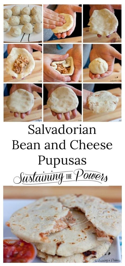 These look yummy and I'm so excited they're gluten-free! Salvadorean Pupusas are pillowy bean and cheese-stuffed corn tortillas. Salvadoran Recipes, Salvadorian Recipes, Cheese Pupusas, Salvador Food, Salvadoran Food, Salvadorian Food, Recetas Salvadorenas, Hispanic Food, Cheese Stuffed