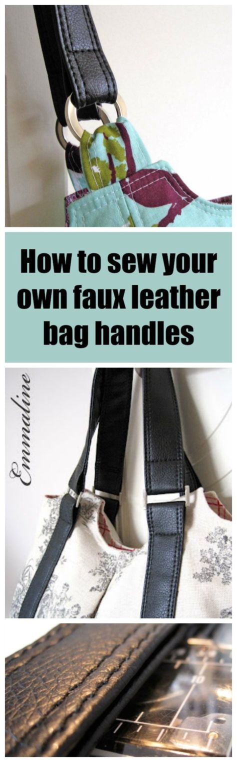 This is the ULTIMATE tutorial for how to make your own faux leather handbag… How To Make Bag Handles, Handbag Construction, Diy Purse Strap, Purse Repair, Crochet Cords, Diy Purse Handles, Diy Bag Handles, Leather Bag Handles, Making Handbags