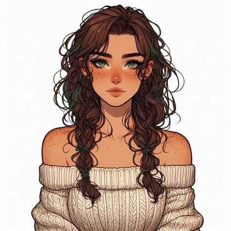 Sister Character Design, Nonbinary Character Art, Character Art Female Brunette, Hair Colors Asian, Hair Dye For Kids, Female Character Design Brunette, Unique Photos, Center Of Attention, Digital Portrait Art