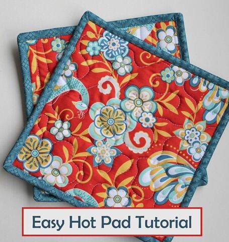 Hot Pads Tutorial, Tips Menjahit, Potholder Patterns, Small Sewing Projects, Hot Pad, Creation Couture, Diy Couture, Sewing Projects For Beginners, Easy Sewing Projects