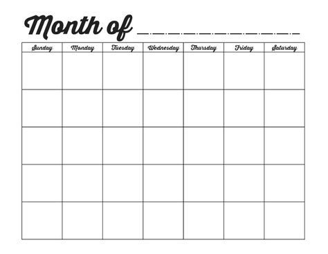 Family Binder-Blank Monthly Calendar Template-blog                                                                                                                                                                                 More Family Binder Printables, Editable Monthly Calendar, Binder Printables Free, Blank Monthly Calendar Template, Free Monthly Calendar, Survey Template, Family Binder, Blank Monthly Calendar, Binder Printables