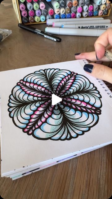 Mandala Art Simple Drawings, Trippy Patterns To Draw, Cool Patterns To Draw, Full Page Doodle Pattern, Zentangle Patterns Ideas, Zantangle Art, Zentangle Doodles, Easy Zentangle, Zentangle Mandala