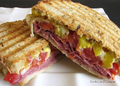 Pastrami, Peppers, Swiss and Tomato on Rye Sandwhich Recipes, Pastrami Sandwich, Panini Recipes, Panini Sandwiches, Best Sandwich Recipes, Grilled Sandwich, Best Sandwich, Burgers Sandwiches, Soup And Sandwich