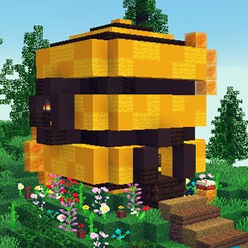 Minecraft Bee Hive Build, Minecraft Beehive, Minecraft Bee, Minecraft Shops, Town Building, Diy Minecraft, Minecraft Plans, Minecraft Inspo, Minecraft Construction