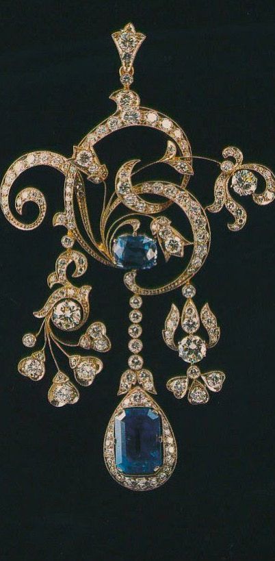 Russian Jewelry Royal, Vintage Royal Jewelry, Belle Epoque Jewelry, 1910 Jewelry, Romanov Jewellery, Romanov Jewels, Sapphire Brooch, Bijoux Art Deco, Russian Jewelry