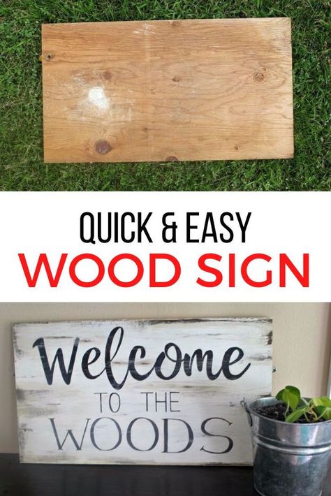 If you love Farmhouse then you love wood signs! Check out how to make your own with this easy painted sign. #diy #farmhouse #woodsign Love Wood Signs, Chalk Paint Makeover, Love Wood Sign, Homemade Signs, Distressed Wood Signs, Cheap Wall Decor, Christmas Decorations Cheap, Wood Signs For Home, Rustic Wood Sign