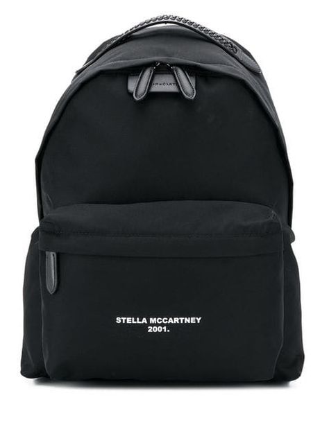 Shop Stella McCartney Logo Go backpack Stella Mccartney Backpack, Stella Mccartney Tennis, Stella Mccartney Logo, Celebrity Closets, Stella Mccartney Bag, Tennis Fashion, Chanel Spring, Black Leather Backpack, Survival Kit