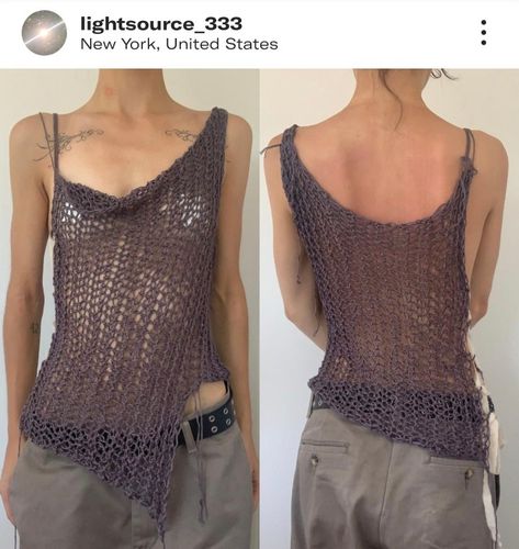 Crochet Assymetrical Top, Asymmetrical Knit Top, Crochet Asymmetrical Top, Crochet Going Out Top, Loose Crochet Top, Grey Crochet Top, Asymmetrical Crochet, Knit Top Pattern, Knitwear Trends