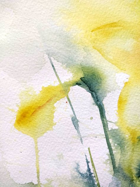 Painting Daffodils, Spring Coming, Abstract Flower Painting, Luminous Colours, Abstract Flower, Day To Day, Painting Watercolor, Bold Color, Social Distancing