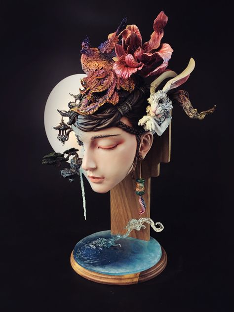 ArtStation - 广寒宫, MIU LEE Geisha Drawing, 3d Printer Files, 얼굴 드로잉, Wow Art, Portrait Sculpture, Stl Files, Woman Drawing, On The Moon, Art Sculpture