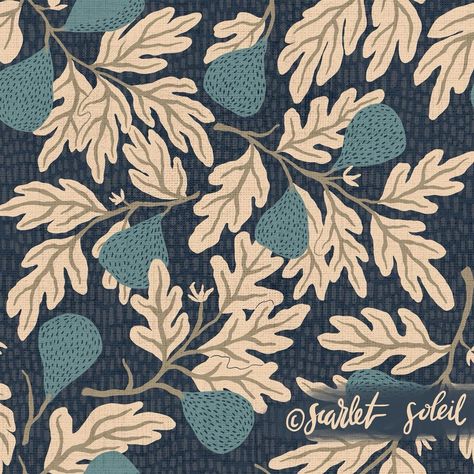 Merritt Baynes | Another colorway for those figs! . . . #spoonflower #spoonflowerartist #fabric #fabricdesign #surfacepattern #pattern #surfacepatterndesign… | Instagram Figs Fruit, Fig Pattern, Fig Leaf, Pattern Motif, Fig Leaves, Organic Pattern, Surface Pattern Design, Surface Pattern, Leaf Pattern