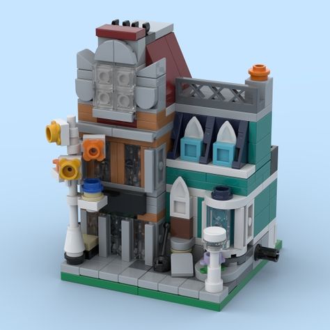 Mini Lego Buildings, Lego Mini Builds Instructions, Lego Mini Builds, Mini Lego Builds, Lego Modular Buildings Ideas, Lego Micro Builds, Lego Modular Buildings Display, Custom Lego Modular Buildings, Lego Mini Modular