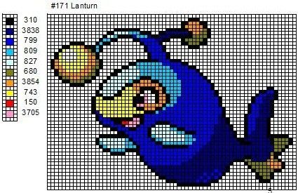 171 Lanturn by cdbvulpix.deviantart.com on @deviantART Diy Pokemon, Pokemon Crafts, Pokemon Cross Stitch Patterns, Grid Design Pattern, Pokemon Cross Stitch, Pokemon Bead, Pokemon Diy, Pixel Art Pokemon, Pokemon Pattern