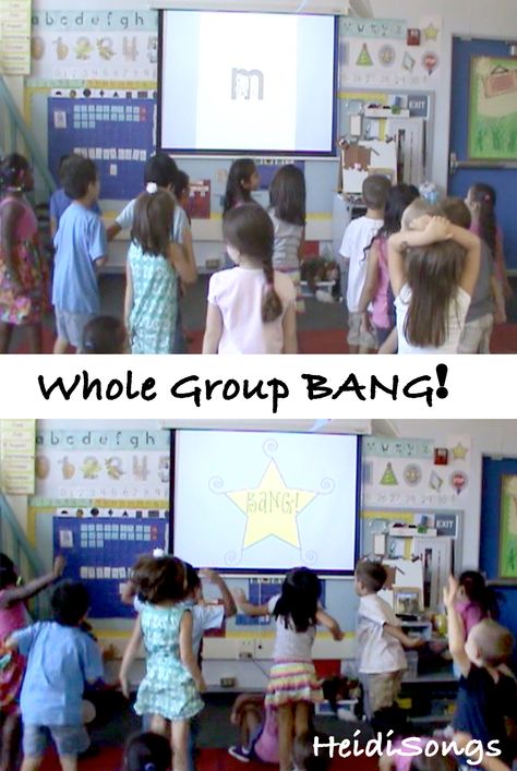 Whole Group Bang Group Games Kindergarten, Group Games Preschool, Group Games To Play, Phonics Games Kindergarten, The Quiet Game, Letter Sounds Kindergarten, Games Kindergarten, Games Preschool, Large Group Games