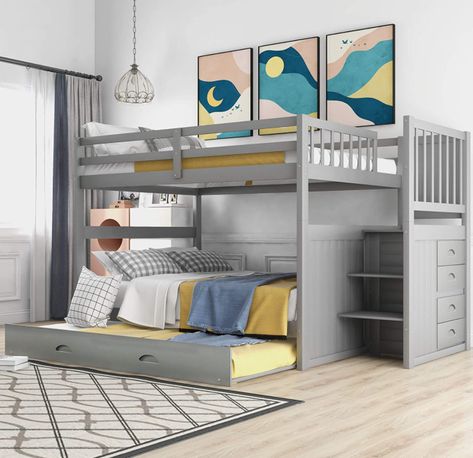 Room Tidying, Stairway Bunk Beds, Solid Wood Bunk Beds, Full Bunk Bed, Wood Bunk Beds, Bunk Beds With Storage, Box Springs, Bunk Bed With Trundle, Store Books