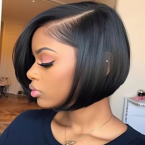 Asymmetrical Bob Hairstyles Weave Bob Hairstyles, Short Weave Hairstyles, Quick Weave Hairstyles, Short Human Hair Wigs, Women Ideas, Hair Cute, Short Straight Hair, Hair Styles 2017, Quick Weave