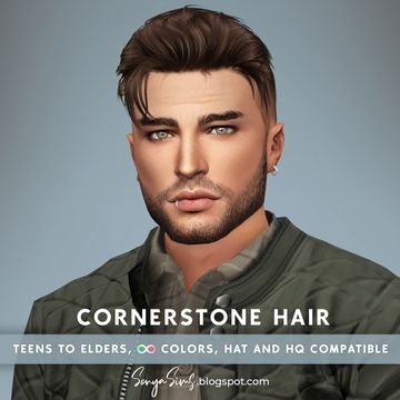 Cornerstone Hair PUBLIC RELEASE | SonyaSims on Patreon Sims 4 Cheats, Pelo Sims, Male Hair, Rapunzel Hair, Sims 4 Toddler, Sims Hair, Short Straight Hair, Very Short Hair, Sims 4 Cas