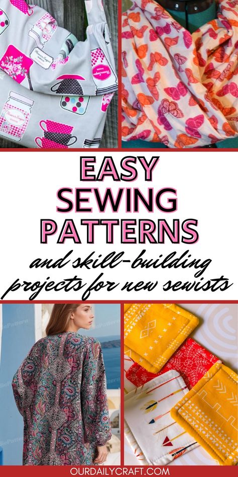 easy sewing patterns roundup Easy Sewing Patterns For Beginners, Easy Sewing Patterns Free, Quick Diy Gifts, Sewing Patterns For Beginners, Simple Clothes, Easy Diy Clothes, Daily Crafts, Sewing Easy, Sew Simple