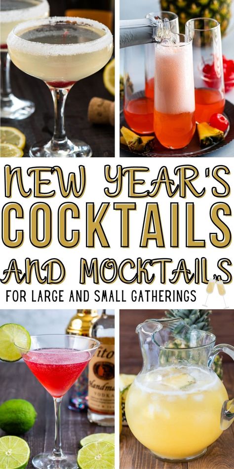 Must Drink New Year's Eve Cocktail Recipes - Crazy for Crust New Year Cocktails Recipes, Nye Drink Recipes, New Years Drink, Drinks For Parties, Nye Drinks, New Years Eve Snacks, Nye Cocktail, Nonalcoholic Party Drinks, New Years Eve Menu