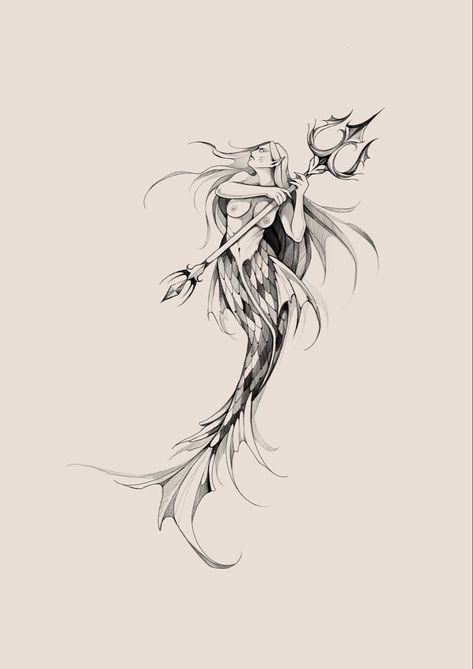 Mermaid Sleeve Tattoos, Voll Arm-tattoos, Holiday Tattoo, Quotes Wallpaper For Mobile, Arte Aries, Trident Tattoo, Siren Tattoo, Mermaid Tattoo Designs, Girl Back Tattoos