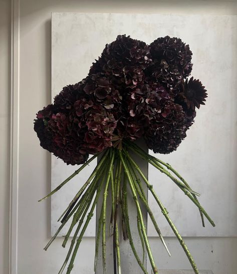 Dark Floral Bouquet, Moody Floral Arrangements, Dark Floral Arrangements, Goth Bouquet, Witch Apartment, House In Nebraska, Table Florals, Modern Florals, Bella Bridal