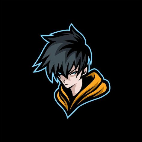 Cool boy for esport team logo template | Premium Vector #Freepik #vector #esport-mascot #gamer-mascot #cartoon-logo #mascot-design Anime Mascot, Premium Vector, Team Logo, Anime