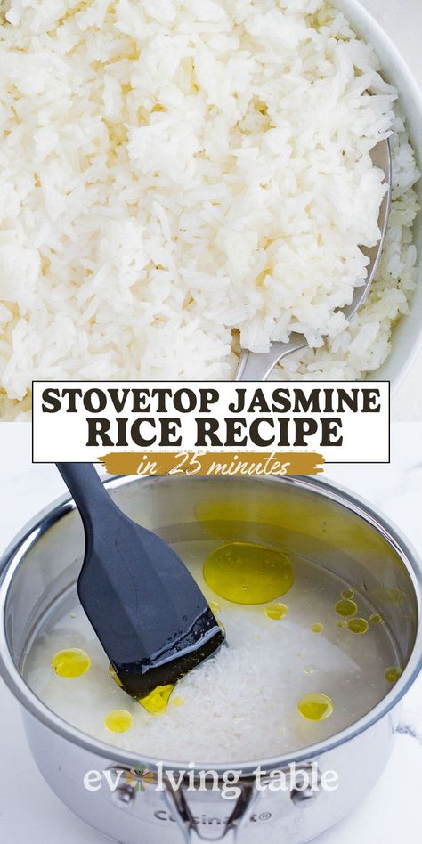 Knowing How to Cook Jasmine Rice so it is perfect and fluffy every time comes down to two things: the right rice-to-water ratio and correct cooking method. By following these fool-proof steps, you’ll get soft and tender grains with a chewy bite every time. Cook Jasmine Rice On Stove, Best Way To Cook White Rice, Basic Rice Recipe, How To Cook Jasmine Rice, Fluffy Rice How To Make, Best Way To Cook Rice, Jasmine Rice Stovetop, Jasmine Sticky Rice, Cook Jasmine Rice