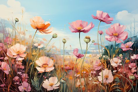 Landscapes In Impressionist Watercolor Style flower meadow Impressionist Watercolor, Poppy Photo, Photo Flowers, Flower Meadow, Landscape Wallpaper, Flower Field, Premium Photo, Quality Images, The Field