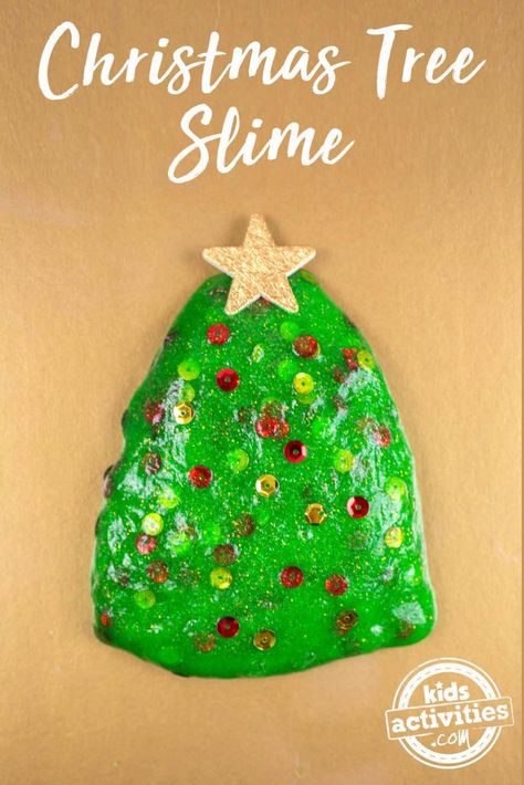 Easy Christmas Slime Recipe to Make, Play & Give | Kids Activities Blog Slime Kids, Christmas Slime, Trees For Kids, Christmas Trees For Kids, Slime For Kids, Homemade Slime, How To Make Christmas Tree, Christmas Activities For Kids, Slime Recipe