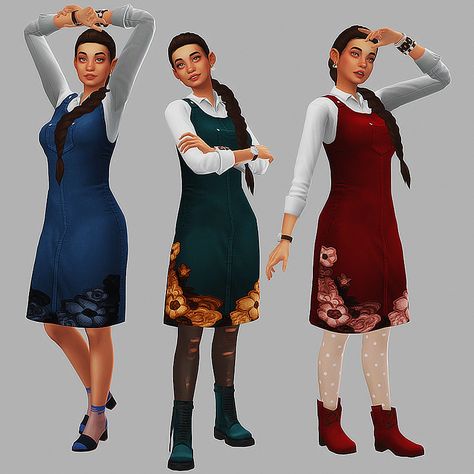 Lifestyle Dresses, Eco Lifestyle, Dungaree Dress, Dungarees, Cottage Garden, Sims 4, A Couple, High Neck Dress, Cottage