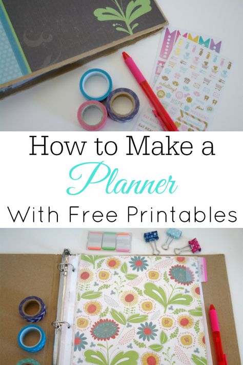 How to create your own planner with free printables. #planner #frugal Make Your Own Planner, Diy Planner Notebook Layout, Diy Planner Ideas, Happy Planner Free Printable, Free Planner Printables, Planner Making, Diy Planners, Printables Planner, Budget Planners