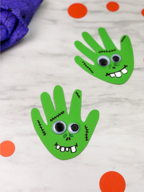 This handprint zombie craft for kids is a fun Halloween activity that kids will love making! Do it in the classroom or at home! #simpleeverydaymom #halloween #halloweencrafts #halloweenactivities #kidsactivities #handprintcrafts #kidsandparenting Zombie Craft, Kindergarten Halloween Crafts, Zombie Crafts, Halloween Handprint Crafts, Kindergarten Craft Activities, Halloween Crafts Preschool, Book Drawing Ideas, Scratch Book, Fun Halloween Crafts