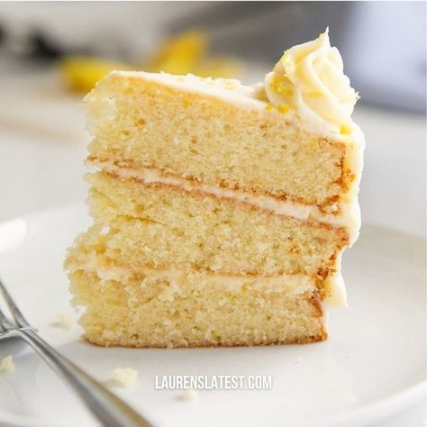 Sweet zingy Lemon Cake frosted with lemon buttercream frosting then decorated with a fresh sprinkling of lemon zest! This goes along with my other classic lemon recipes like my Lemon Bars and Lemon Crinkle Cookies. Dairy Free Lemon Cake, Lemon Cake Frosting, Lemon Velvet Cake, Olive Oil Cake Recipe, Vegan Lemon Cake, Lemon Buttercream Frosting, Lemon Olive Oil Cake, Lemon Layer Cakes, Lemon Cream Cheese Frosting