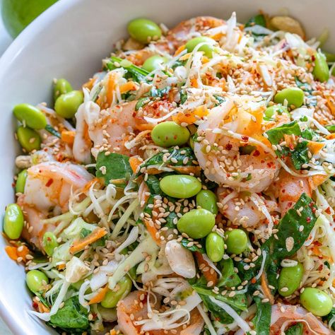 Shrimp Cold Salad, No Heat Meals Summer, Clean Food Crush Recipes, Asian Shrimp Salad, Shrimp Thai, Thai Shrimp Salad, Food Experiments, Meals Ideas, Healthier Options