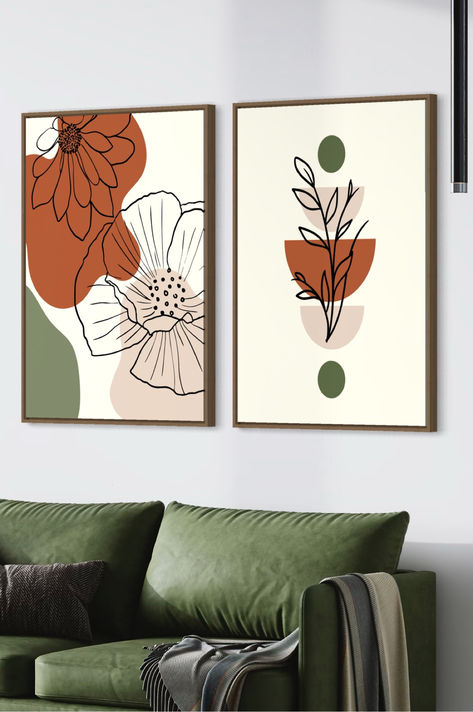 Boho Abstract Wall Art Prints, Boho Wall Decor, Set of 2 Prints, Boho Wall Art, Mid Century Prints, Brown, Green, Beige,Boho Botanical print, Boho Flowers print, Boho Leaves Print. Looking to decorate your living room or bedroom, Office, Patio, or Dorm, with a personal touch? Our digital boho wall art set of 2 is just what you need! The best part is that you can print and display them right away. No need to wait! Add our digital boho wall art set to your cart and transform your home today! Boho Painting For Bedroom, Boho Wall Art Painting, Green Boho Painting, Boho Canvas Art Diy, Boho Painting Green, Boho Abstract Painting, Brown Boho Painting, Boho Wall Art Living Room, Boho Painting Set Of 2