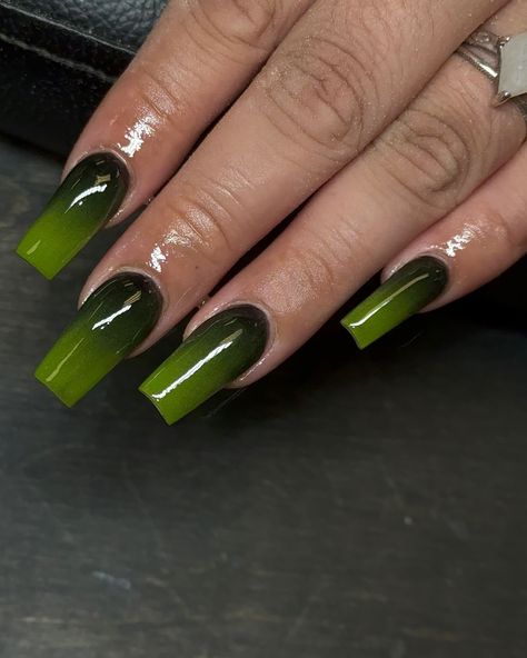 💚🖤 #greennails #blacknails #greenandblacknails #coffinnails #ombrenails #greenandblackombre #nailtech #nails #nailsnailsnails #naildesign #naildesigns #nailporn #nailcandy #nailswag #nailssacramento #nailartwow #sac #sacnails #sacramento #leezapnails #916 #916nails Green Nail Inspo Acrylic, Nail Inspo Acrylic, Green Nail, Nail Candy, Green Nails, Ombre Nails, Black Nails, Nail Tech, Swag Nails