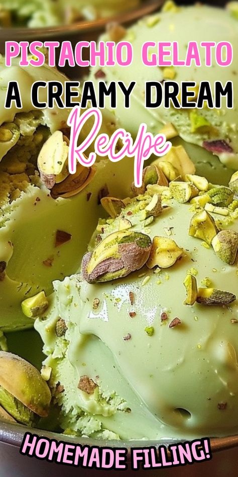 Pistachio Gelato: A Creamy Dream Ninja Creami Pistachio Gelato, Pistachio Gelato Recipe, Pistachio Ice Cream Recipe, Homemade Gelato, Rhubarb Pie Recipe, Rhubarb Recipes Pie, Streets Of Italy, Pistachio Dessert, Gelato Flavors