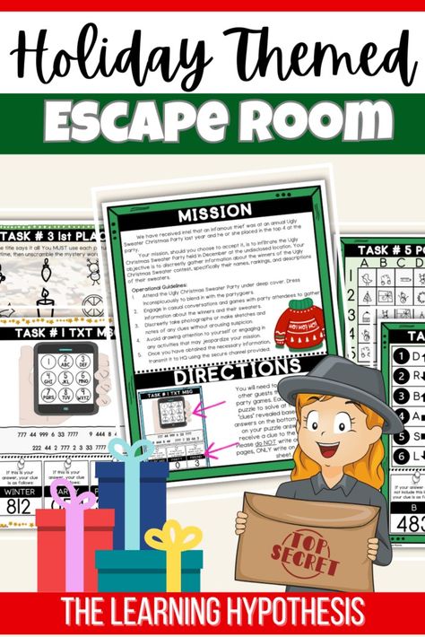 Holiday escape rooms are a screen free alternative to occupy the kids during parties, family gatherings, and long waits. Why do they work? Free Christmas Escape Room, Christmas Escape Room For Kids, Christmas Escape Room, Escape Room Diy, Escape Room Challenge, Escape Room For Kids, Limiting Screen Time, Screen Free Activities, Escape Rooms