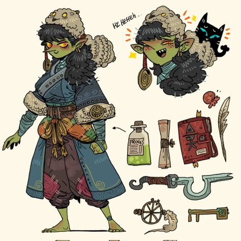 Ultimate Goblin, Female Goblin, Goblin Character, Goblin Art, Let's Make Art, Dnd Art, Weird Creatures, Green Witch, Urban Fantasy