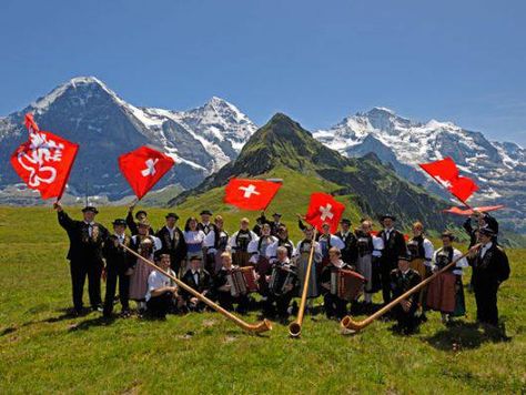 Swiss traditions Swiss Alps Skiing, Swiss National Day, Swiss Flag, Mountain Spring, Swiss Switzerland, Athens Acropolis, Winter Destinations, National Costume, Switzerland Travel