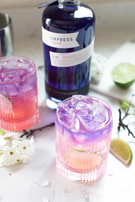 This beautiful twist on a classic Gin and Tonic is a work of art in a glass! Made with Empress 1908 Gin, a Spring Fling will pretty up your cocktail game. #gincocktail #pomegranate #cocktailrecipe #pinkdrink #ginandtonic Empress 1908 Gin, Vegan Juice, Tonic Recipe, Gin Cocktail Recipes, Gin Cocktail, Fancy Drinks, Pretty Drinks, Pink Drinks, Gin Cocktails